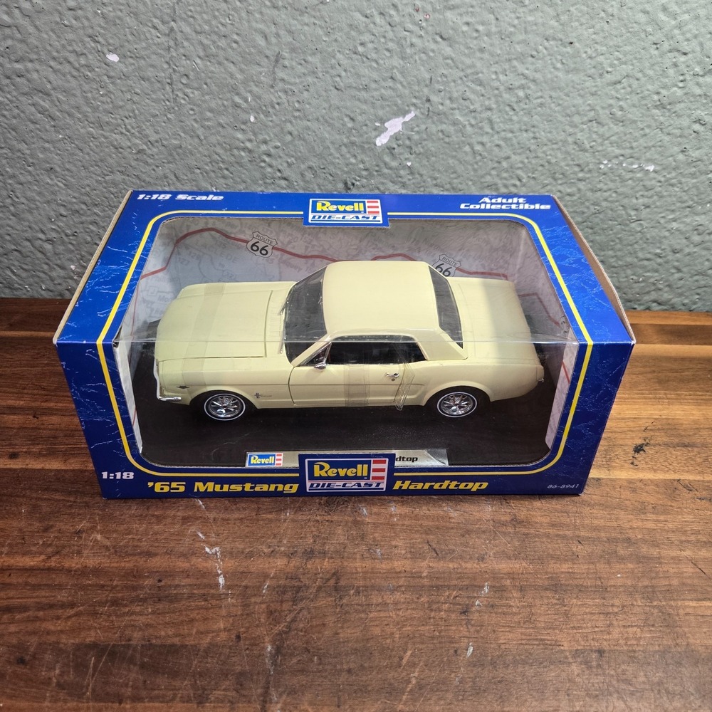 Revell 1:18 1965 Ford Mustang Hardtop Cream Diecast Car Adult Collectible MIB